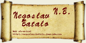 Negoslav Batalo vizit kartica